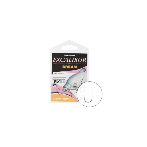 Hook Excalibur Bream Competition, Black Nickel, (10 Pcs/Pack), Size 14