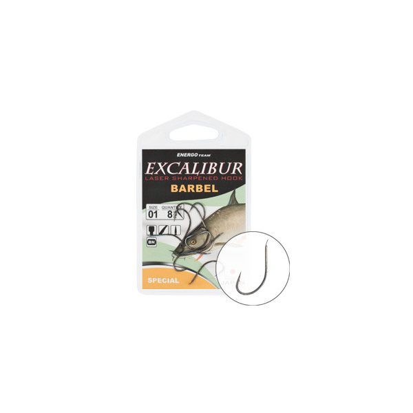 Hook Excalibur Barbel Special, Black Nickel, (10 Pcs/Pack), Size 1