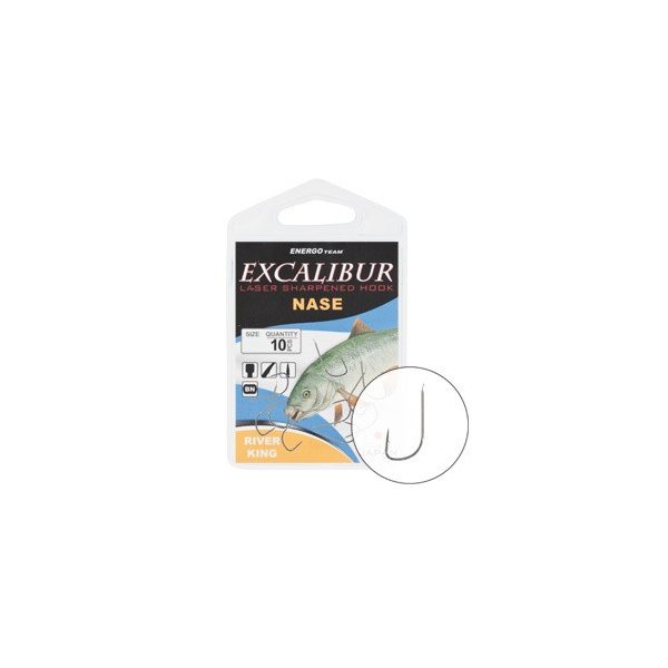 Hook Excalibur Nase River King, Black Nickel, (10 Pcs/Pack), Size 18