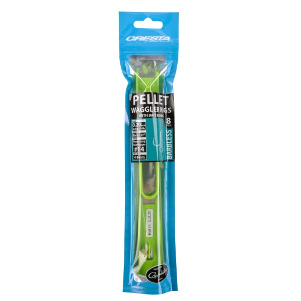 Cresta Pelletw Rigs + Band #14 - 0,2mm Barbless pre-tied hook
