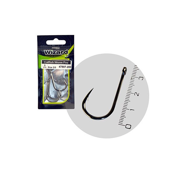 Hook Wizard Catfish Worm Pro 5/0 3Pcs/Bag