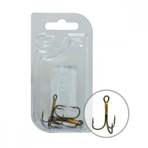 Wizard Grizzly 374M-4 2X Bronze Treble Hook 5Pcs/Pack