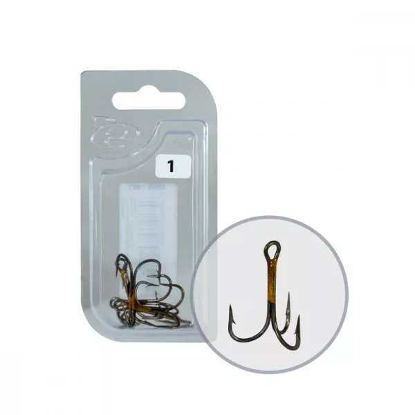 Wizard Grizzly 974M-1 2X Bronze Treble Hook 5Pcs/Pack