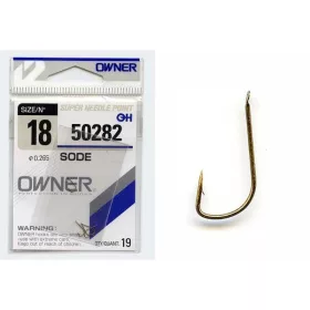 Owner Sode 50282 16 Barbed, Plated Bream Hook 15pcs