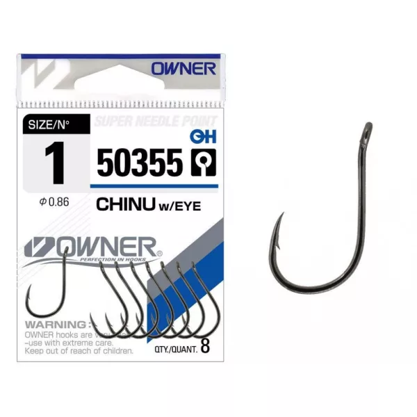 Owner Chinu We 50355 3 Barbed, Eyed Boilie Hook 10pcs