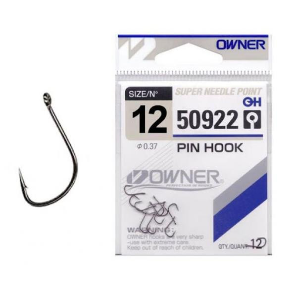 Owner Pin Hook 50922 18 Bearded, Eared Feeder Hook 13pcs