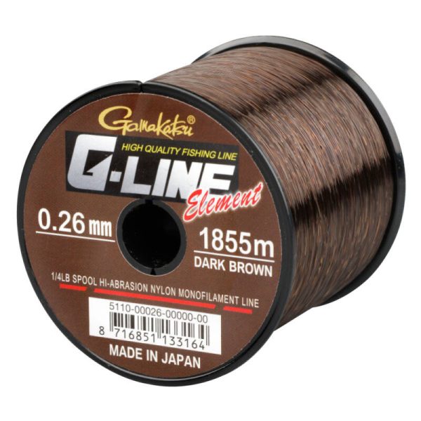 Gamakatsu G-line Element Brown 755m 0.40mm Monofilament mainline-Brown