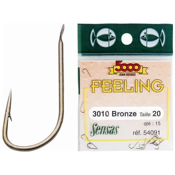 Sensas Feeling 3010 Bronze 16 Flap, Bearded Bead Hook 15pcs