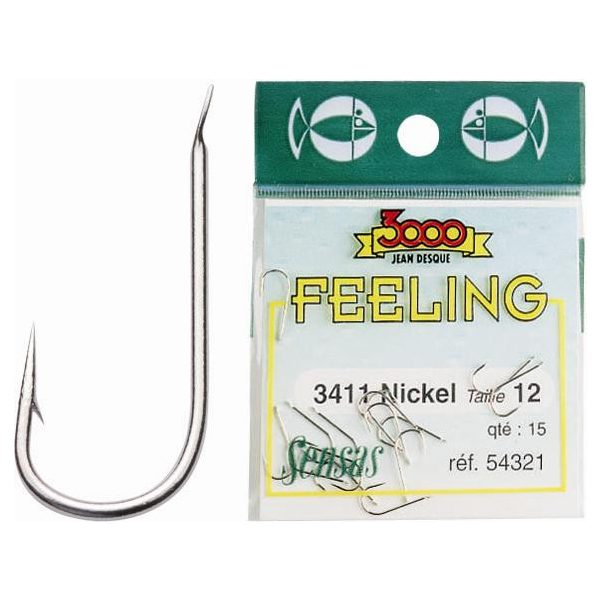 Sensas Feeling 3411 Nickel 12 Flats, Bearded Bead Hook 15pcs