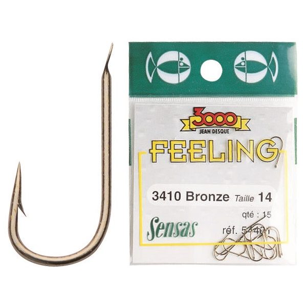 Sensas Feeling 3410 Bronze 16 Flap, Bearded Bead Hook 15pcs