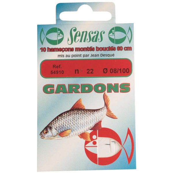 Sensas Roach Crystal Blue 40cm 0,1mm 18 Monofilament Pre-tied Hook 10pcs