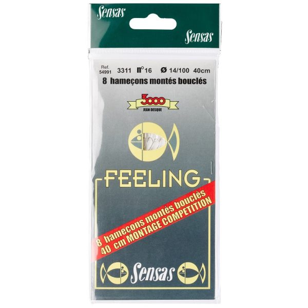 Sensas Feeling 3311 Nickel 40cm 0,16mm 14 Monofilament Pre-tied Hook 8pcs