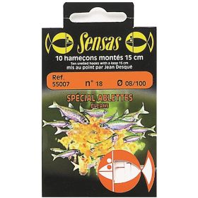   Sensas Special Bleak 15cm 0.08mm 22 Monofilament Pre-tied Hook 10 pcs