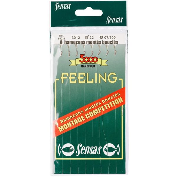 Sensas Feeling 3012 Red 18cm 0,06mm 26 Monofilament Pre-tied Hook 8pcs