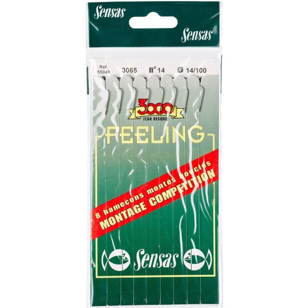 Sensas Feeling 3065 Black 40cm 0,12mm 16 Monofilament Pre-tied Hook 8pcs