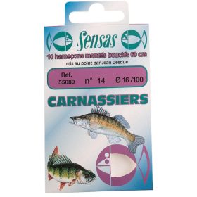   Sensas Predator Strong Bronze 60cm 0.22mm 6 Monofilament Pre-tied Hook 10 pcs