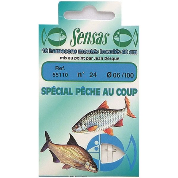 Sensas Match Crystal Bronze 40cm 0,12mm 14 Monofilament Pre-tied Hook 10pcs