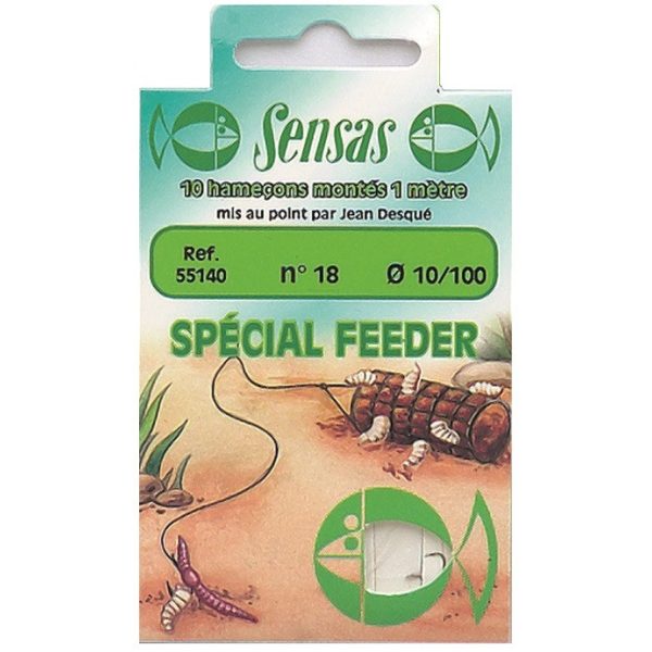 Sensas Special Feeder Nickel 100cm 0,14mm 14 Monofilament Pre-tied Hook 10pcs