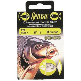   Sensas Specimen 40cm 0.12mm 18 Monofilament Pre-tied Hook 10pcs