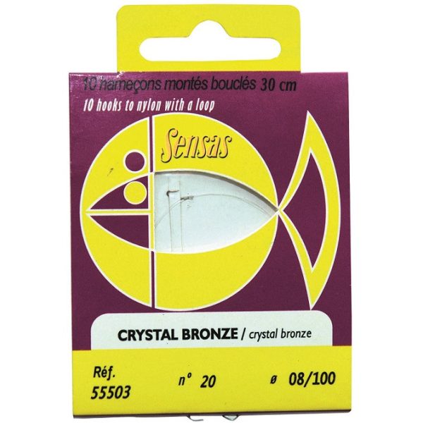 Sensas Crystal Bronz 30cm 0,12mm 16 Monofilament Pre-Hooked Hook 10pcs