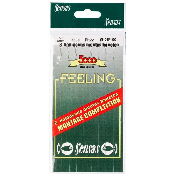 Sensas Feeling 3530 Bronze 18cm 0,1mm 18 Monofilament Pre-Hooked Hook 8pcs