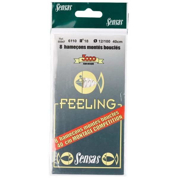 Sensas Feeling 6110 Bronze 18cm 0,08mm 22 Monofilament Pre-Hooked 8pcs