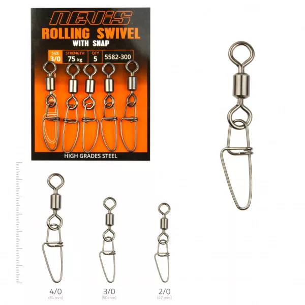 Nevis Extra Strong Swivel with Safety Clip 3/0