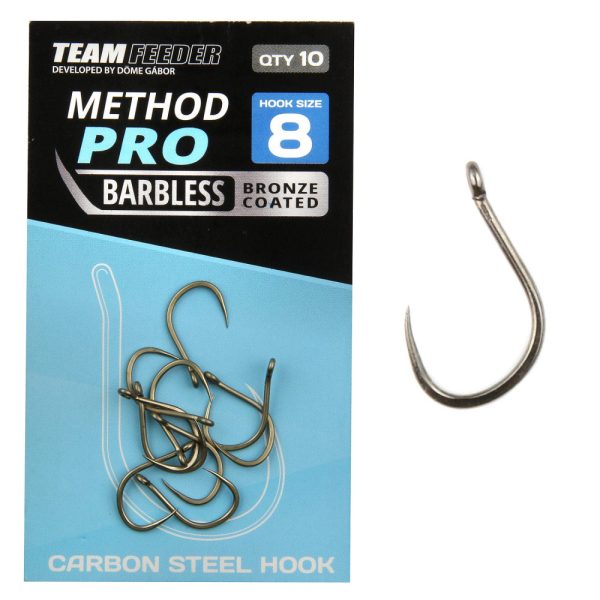 Team Feeder By Döme TF Method Pro 10 Beardless, Earless Feeder Hook 10pcs