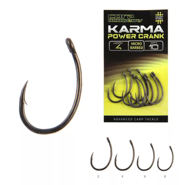 Carp Academy Karma Power Crank 8 Eyed, Barbed Hook 10pcs