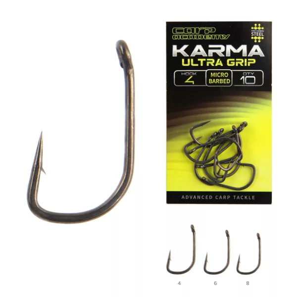 Carp Academy Karma Ultra Grip 8 Eyed, Barbed Hook 10pcs