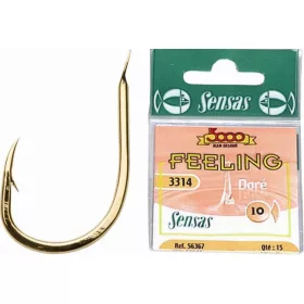   Sensas Feeling 3314 Gold 10 Spade-end, Barbed Boilie Hook 15pcs