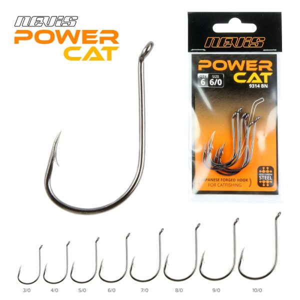 Nevis Catfish Hook 9644 Black 10/0 3dpcs/pack Ear Bearded Predator Fish Hook