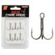 Reiva Treble Hook TR-19 Black 10 6pcs/pack Eyed Barbed Predator fish hook