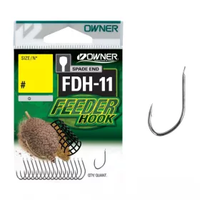 Owner FDH-11 12 Spade-end, Barbed Feeder Hook 17pcs