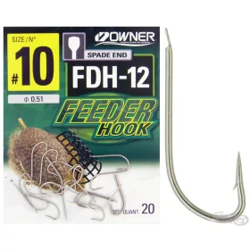 Owner FDH-12 18 Spade End, Barbed Feeder Hook 20pcs