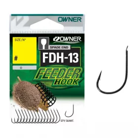 Owner FDH-13 16 Spade End, Barbed Feeder Hook 17pcs