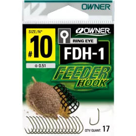 Owner FDH-1 6 Eyed, Barbed Feeder Hook 16pcs