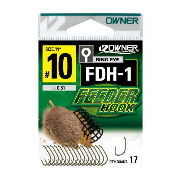 Owner FDH-1 6 Ears, Bearded Feeder Hook 16pcs