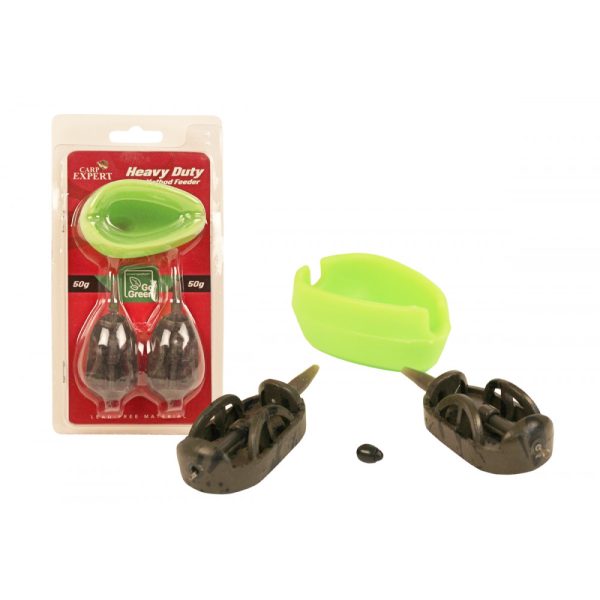Carp Expert Heavy Duty Method Feeder With Mould 50G+50G Go Green Zinc Alloy