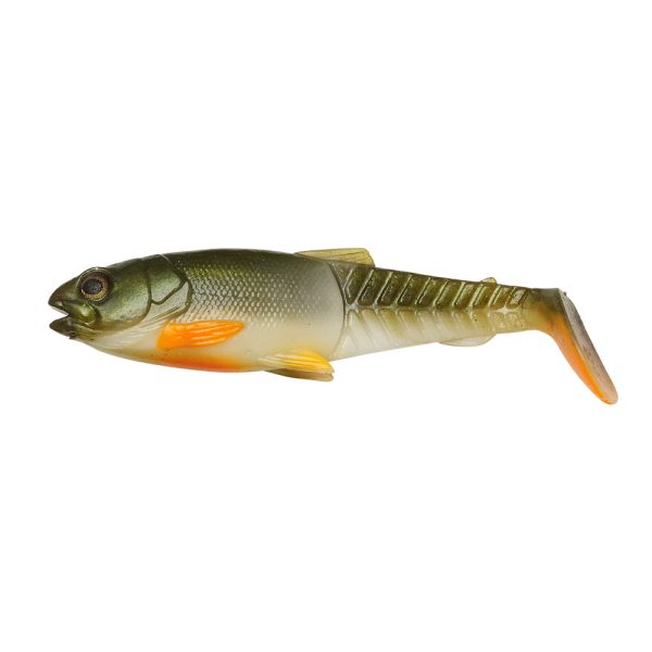 Savage Gear Craft Cannibal Paddletail Plastic bait 12,5cm 20gr Olive pearl Hot orange