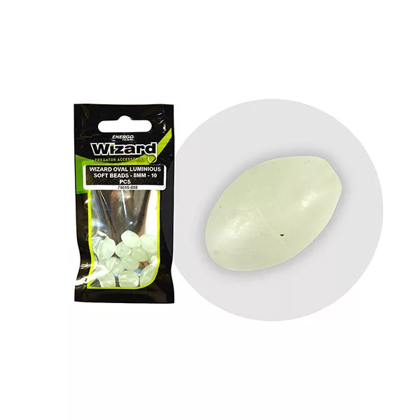 Wizard Catfish Oval Phosphorescent 6mm Rubber Bead 10 pcs