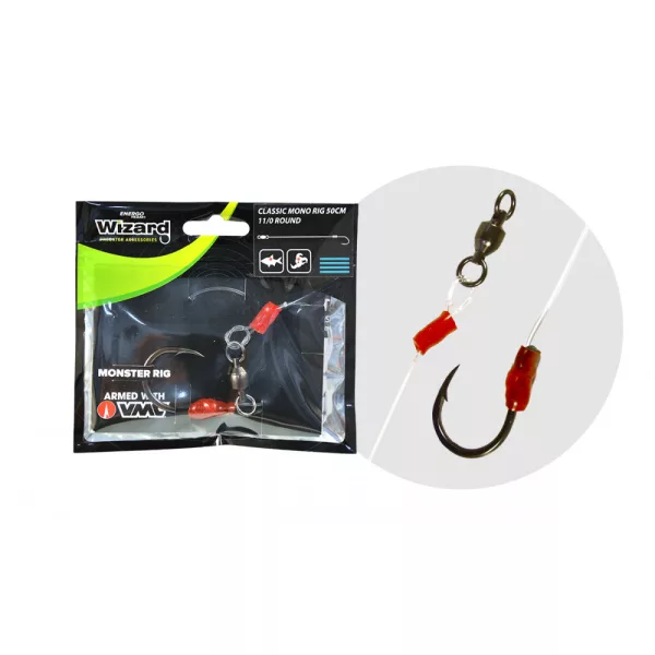 Wizard Monster Classic Mono Rig 11/0 Round 50cm Catfish Rig