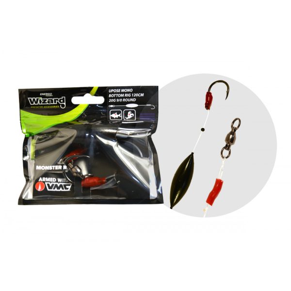 Wizard Monster Upose Mono Bottom Rig 20G 9/0 Round