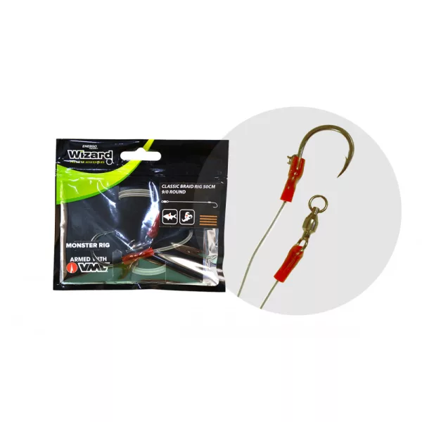 Wizard Monster Classic Braid Rig 9/0 Round Catfish Leader