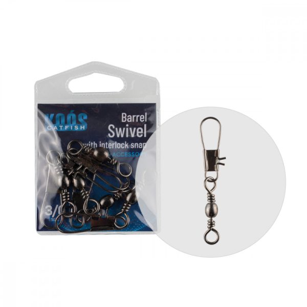 Koos Barrel Swivel With Interlock Snap 4/0 4Pcs/Bag