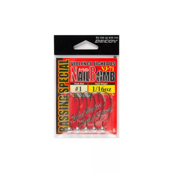 Decoy VJ-71 Nail Bomb #1/0 2.5gr Offset Jig Head 5pcs