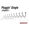 Decoy 27 Pluggin Single #3/0 Eyed Barbed Single Hook for Predator Fish 7pcs