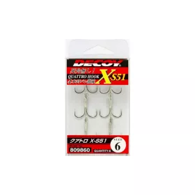 Decoy Quattro X-S51 #10 Eyed Barbed Quad Hook 6pcs