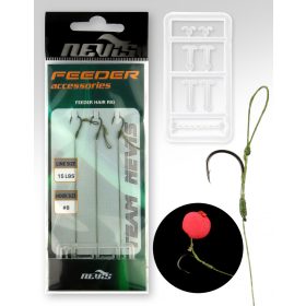   Nevis Feeder braided leader Black 10 3pcs/pack Eyed Barbed Monofilament pre-tied hook