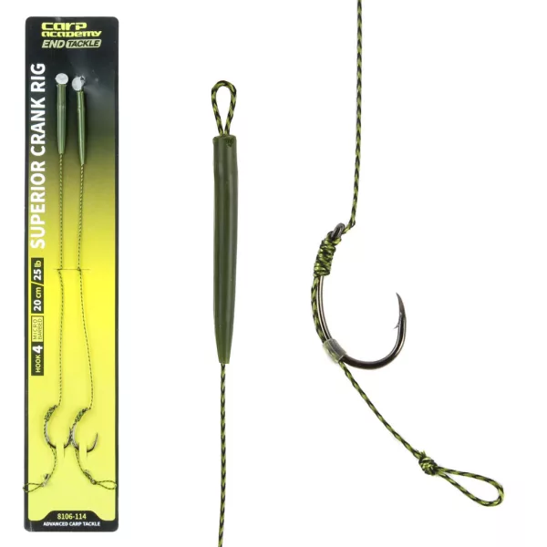 Carp Academy Crank Hook Rig 4 20cm Braided Carp Rig 2pcs